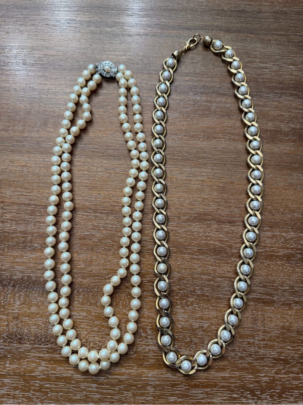 Classic Pearl and Gold-Tone Pearl-Linked Necklaces - Elegant Women's Jewelry